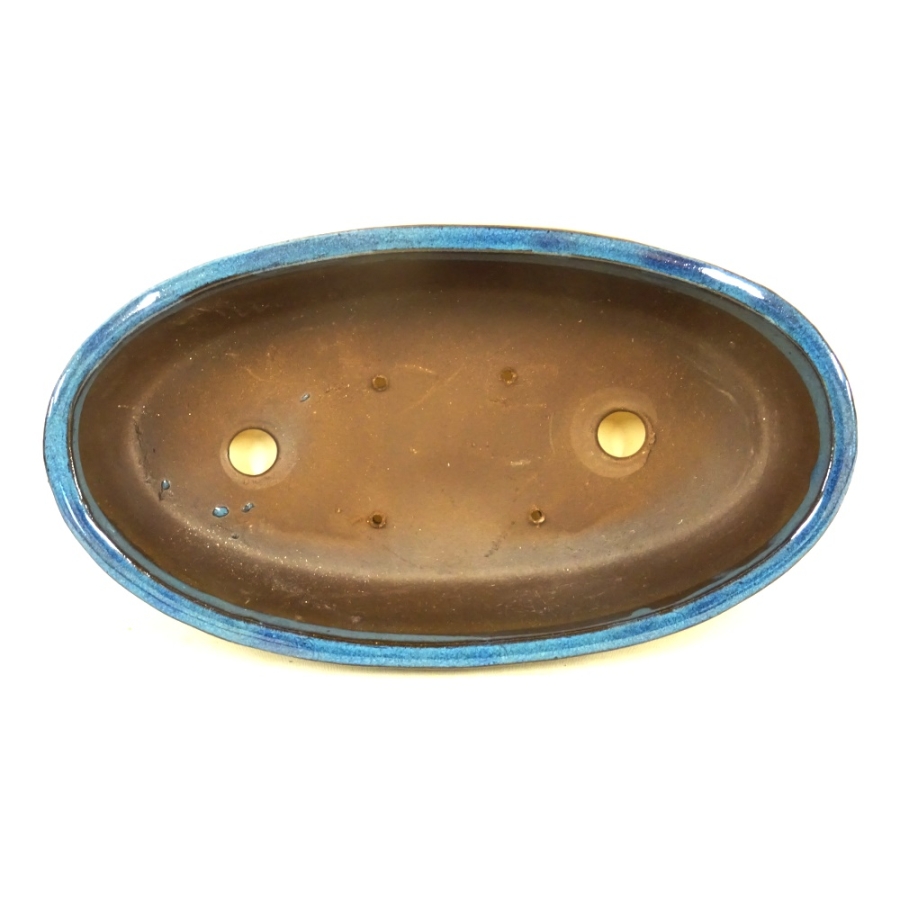 Ovale Bonsaischale blau